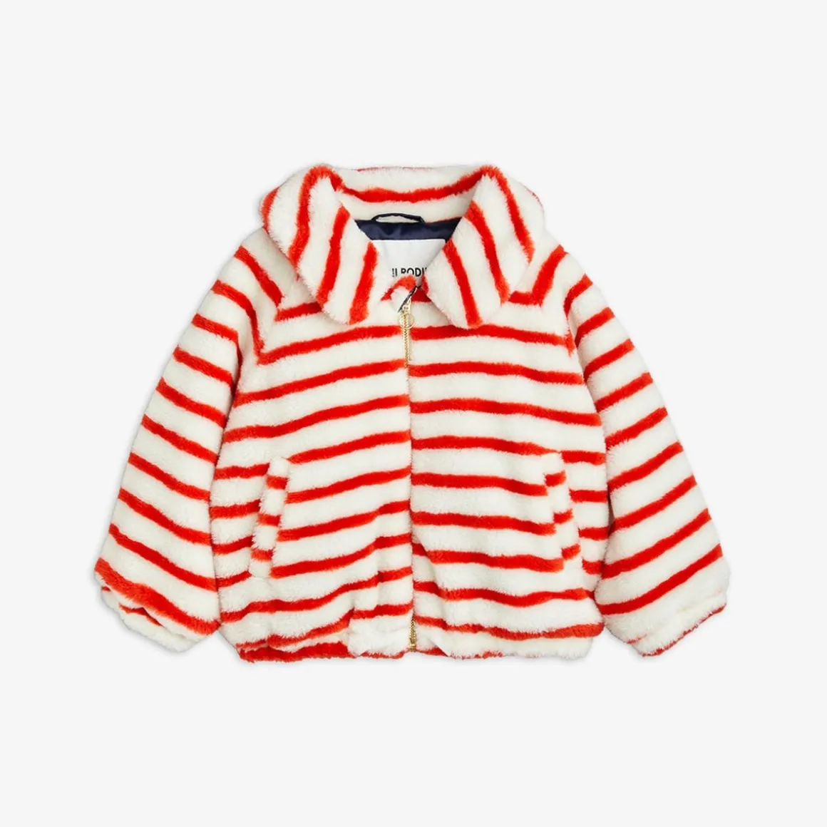 Angry Cat Embroidered Faux Fur Jacket
