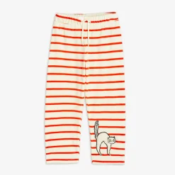 Angry Cat Embroidered Velour Trousers