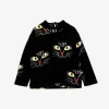 Cat Face Velour Sweatshirt