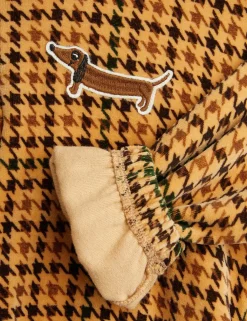 Dog Embroidered Velour Half-Zip
