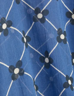 Flower check woven kaftan