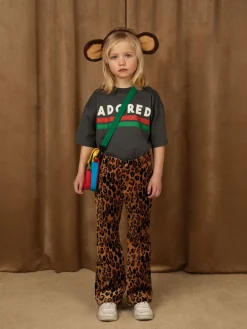 Leopard Flared Velvet Trousers