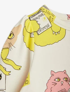 Reading Cats Long Sleeve Dress
