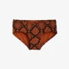 Upcycled Snakeskin Panties Brown