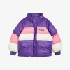 Zipper Sleeve Puffer Jacket Purple