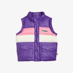 Zipper Sleeve Puffer Jacket Purple
