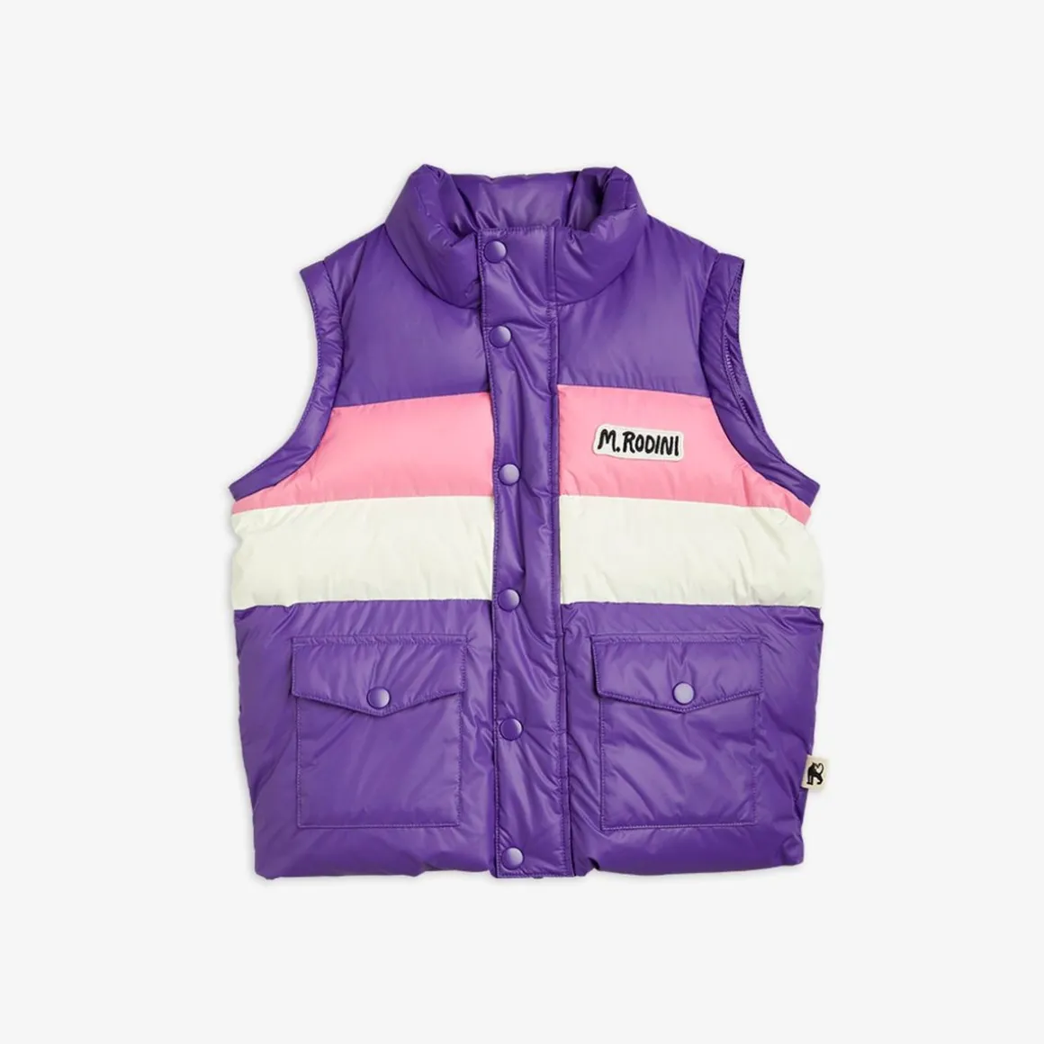 Zipper Sleeve Puffer Jacket Purple