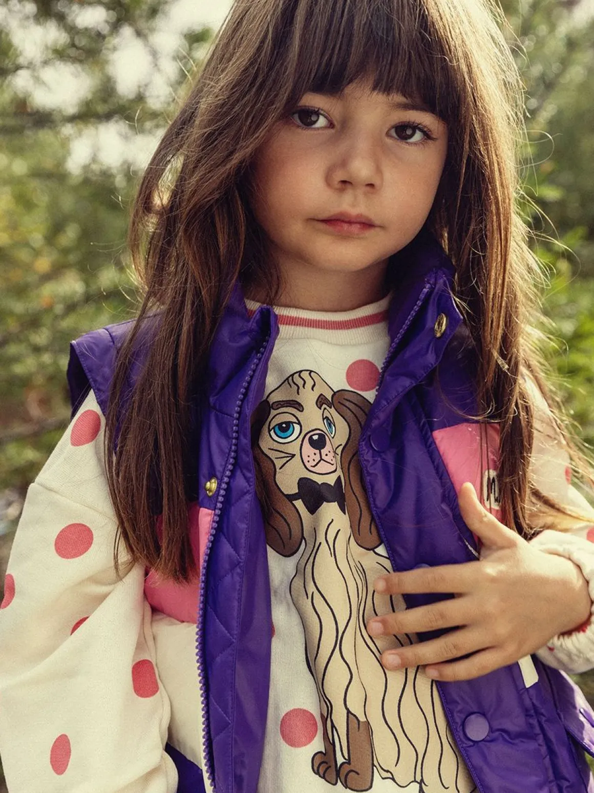 Zipper Sleeve Puffer Jacket Purple